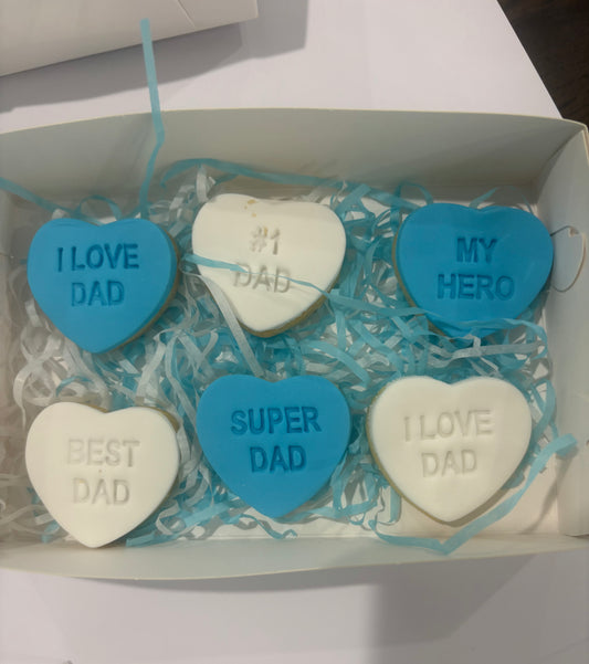 Father's Day Mini Heart Cookies